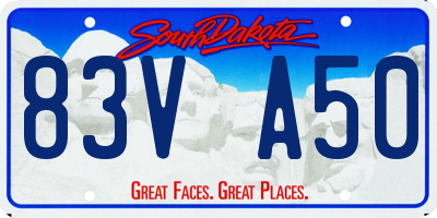 SD license plate 83VA50
