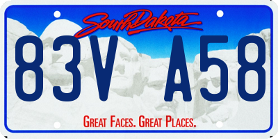 SD license plate 83VA58