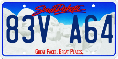 SD license plate 83VA64