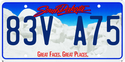 SD license plate 83VA75