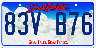 SD license plate 83VB76