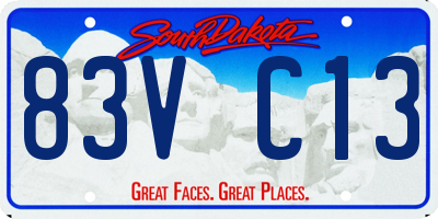 SD license plate 83VC13