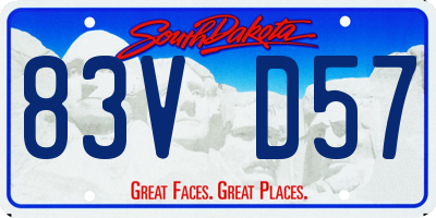 SD license plate 83VD57