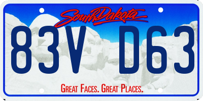 SD license plate 83VD63