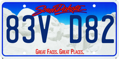 SD license plate 83VD82
