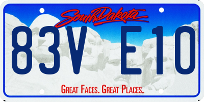 SD license plate 83VE10