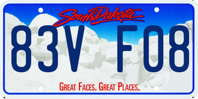 SD license plate 83VF08