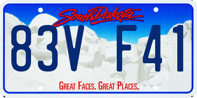 SD license plate 83VF41