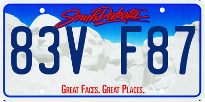 SD license plate 83VF87
