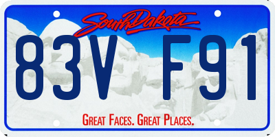 SD license plate 83VF91