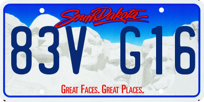 SD license plate 83VG16