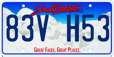 SD license plate 83VH53