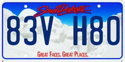 SD license plate 83VH80