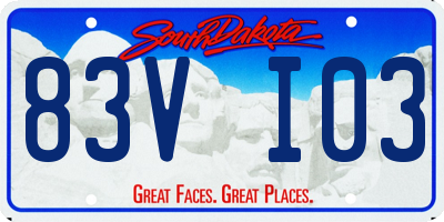 SD license plate 83VI03