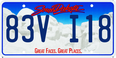 SD license plate 83VI18