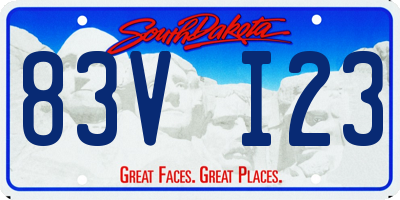SD license plate 83VI23