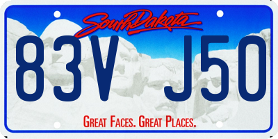 SD license plate 83VJ50