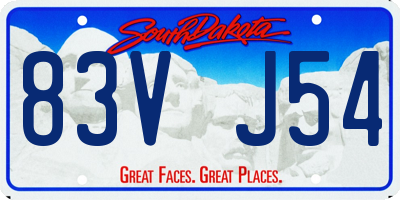 SD license plate 83VJ54