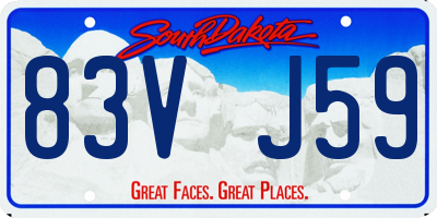 SD license plate 83VJ59