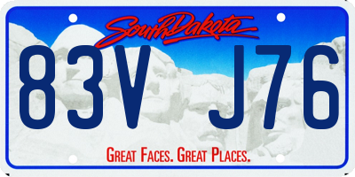 SD license plate 83VJ76