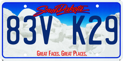 SD license plate 83VK29