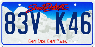 SD license plate 83VK46
