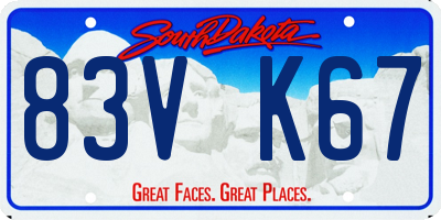 SD license plate 83VK67
