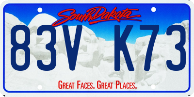 SD license plate 83VK73