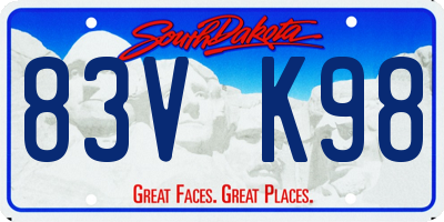 SD license plate 83VK98