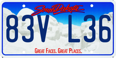SD license plate 83VL36
