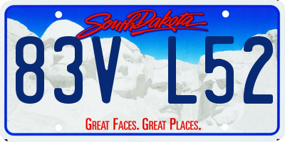 SD license plate 83VL52