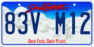 SD license plate 83VM12