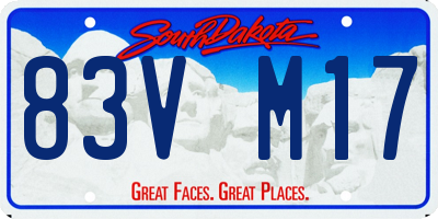 SD license plate 83VM17