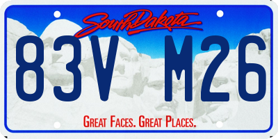 SD license plate 83VM26