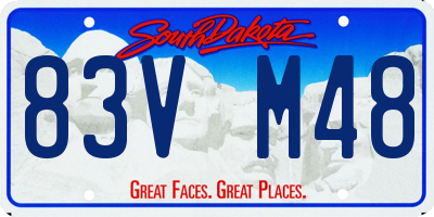 SD license plate 83VM48
