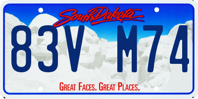 SD license plate 83VM74