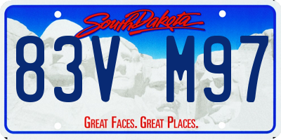 SD license plate 83VM97