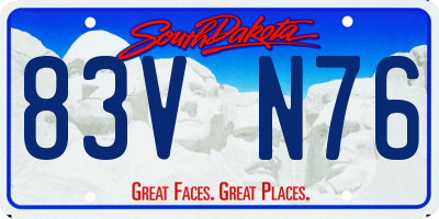 SD license plate 83VN76