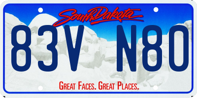 SD license plate 83VN80