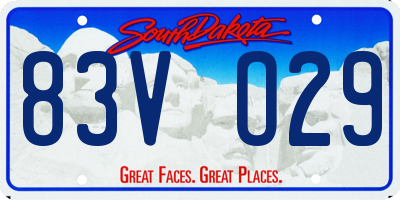 SD license plate 83VO29