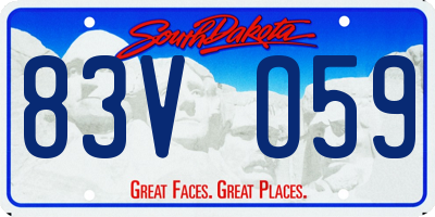 SD license plate 83VO59