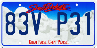 SD license plate 83VP31