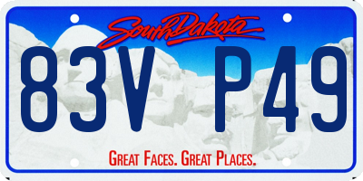 SD license plate 83VP49