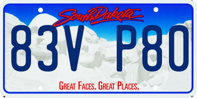 SD license plate 83VP80