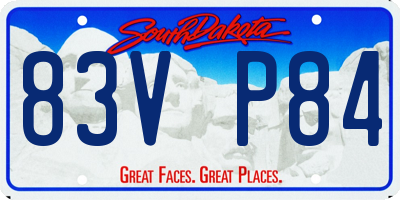 SD license plate 83VP84