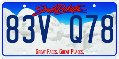 SD license plate 83VQ78