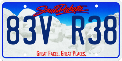 SD license plate 83VR38
