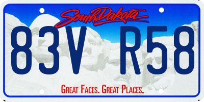 SD license plate 83VR58