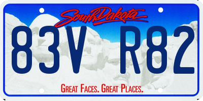 SD license plate 83VR82