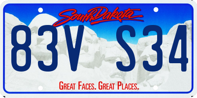 SD license plate 83VS34